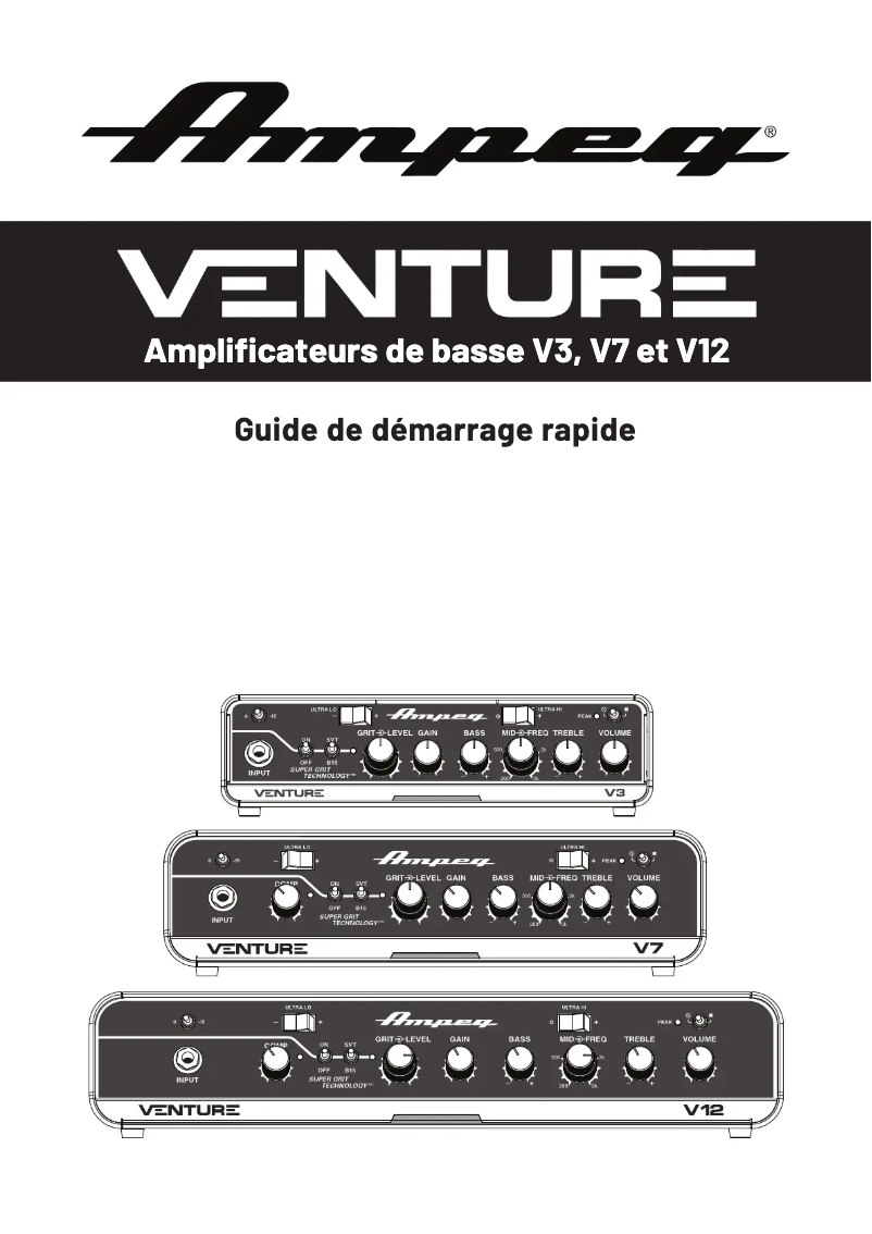 Page n°1 - Guide de démarrage rapide Ampeg Venture V7