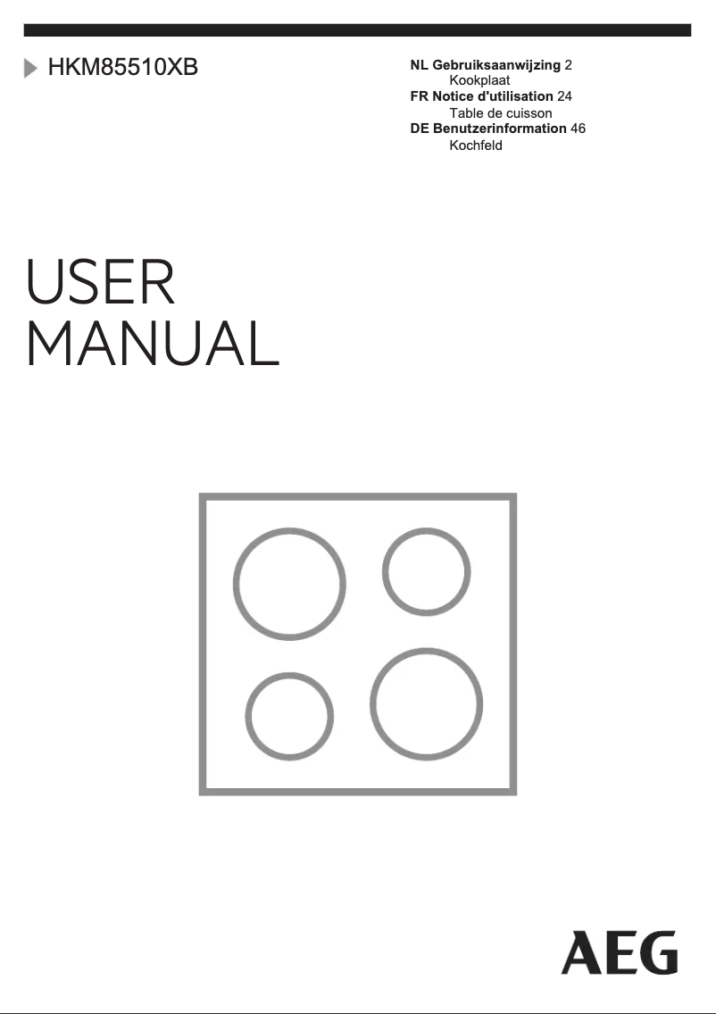 Page n°1 - Manuel utilisateur AEG HKM85510XB