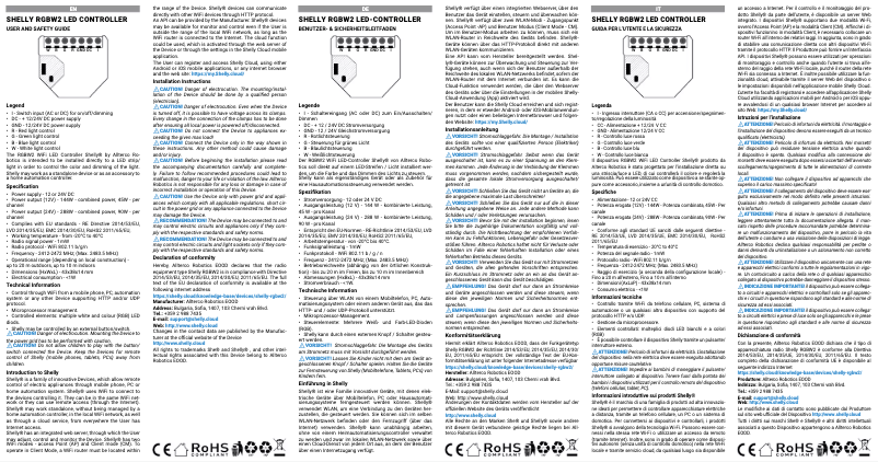Page 1 de la notice Manuel utilisateur Shelly RGBW2