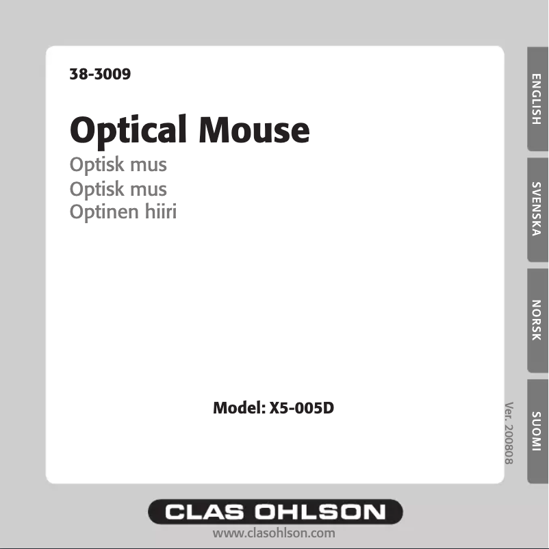 Page n°1 - Manuel utilisateur A4Tech X5-005D