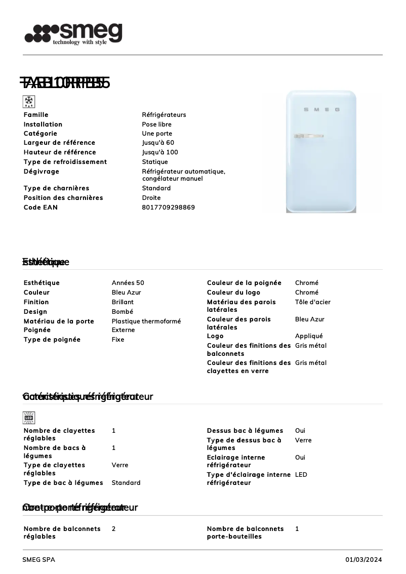 Image de la première page du manuel de l'appareil FAB10RPB5