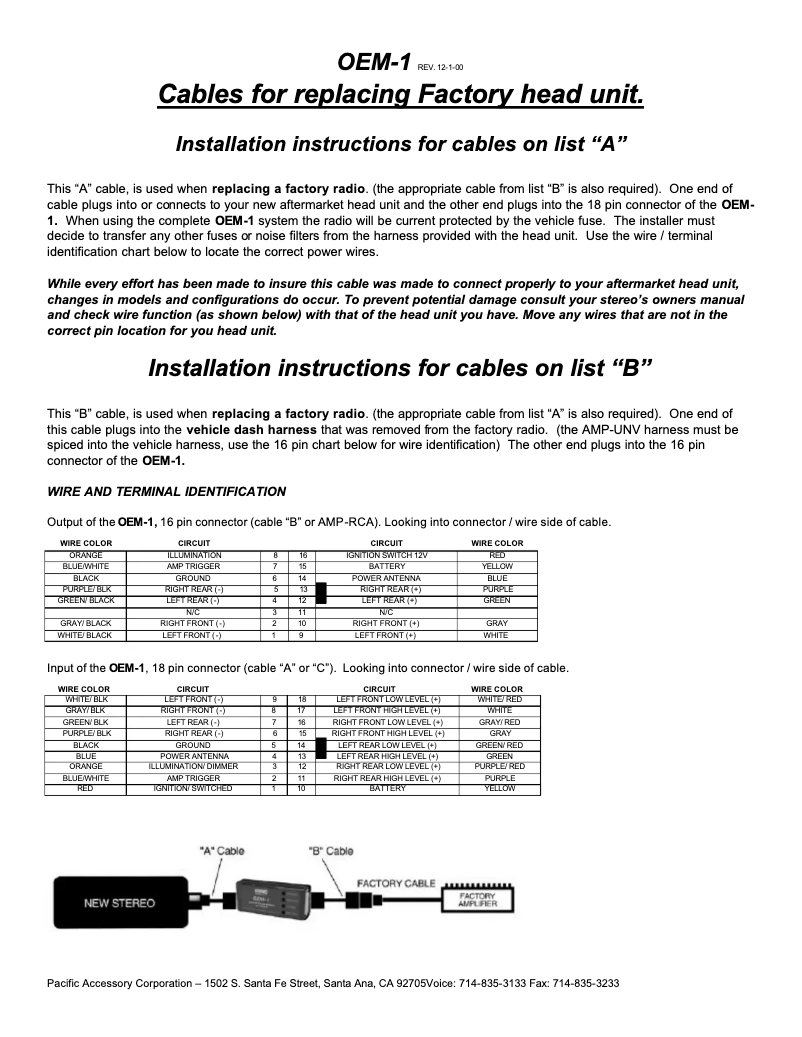 Page 1 de la notice Manuel utilisateur PAC OEM-1