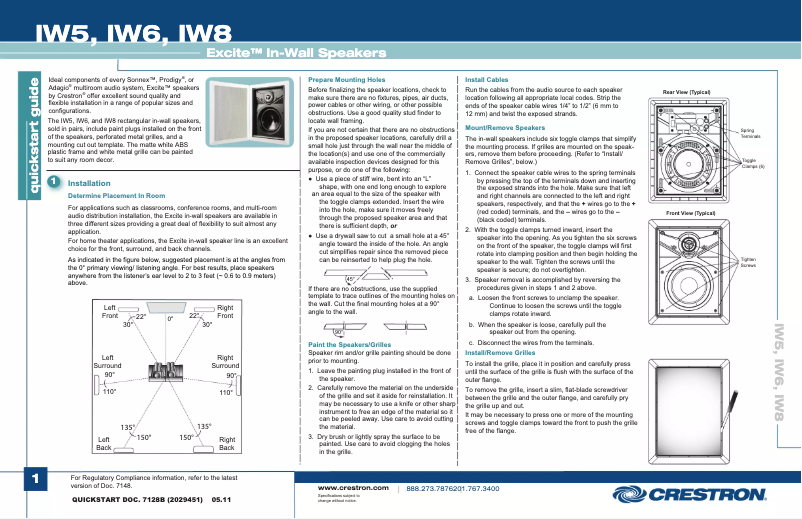 Page n°1 - Manuel utilisateur Crestron Excite IW5