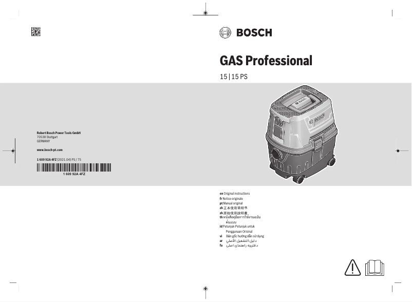 Page n°1 - Manuel utilisateur Bosch GAS 15 L Professional