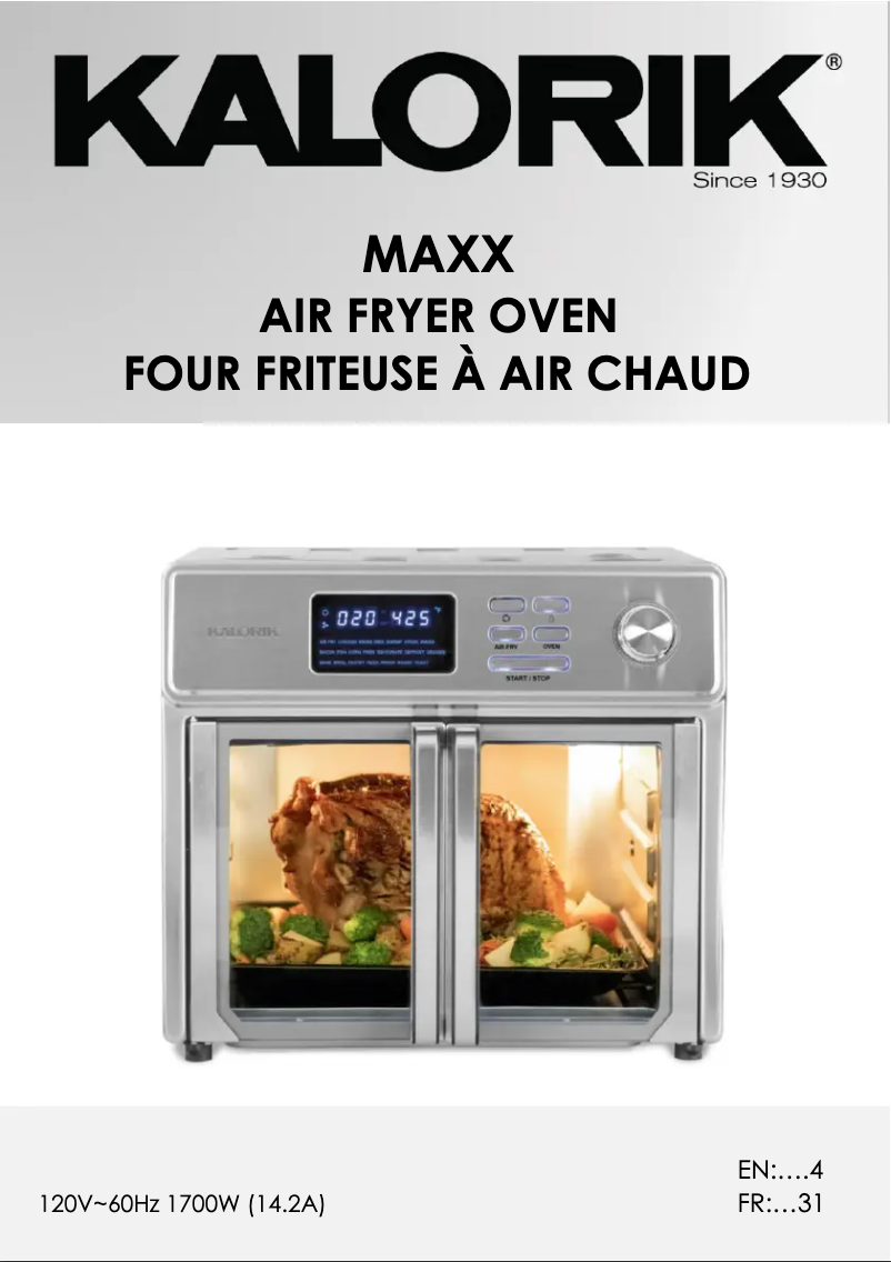 Página 1 del manual Manual de usuario Kalorik MAXX AFO 46045 SS