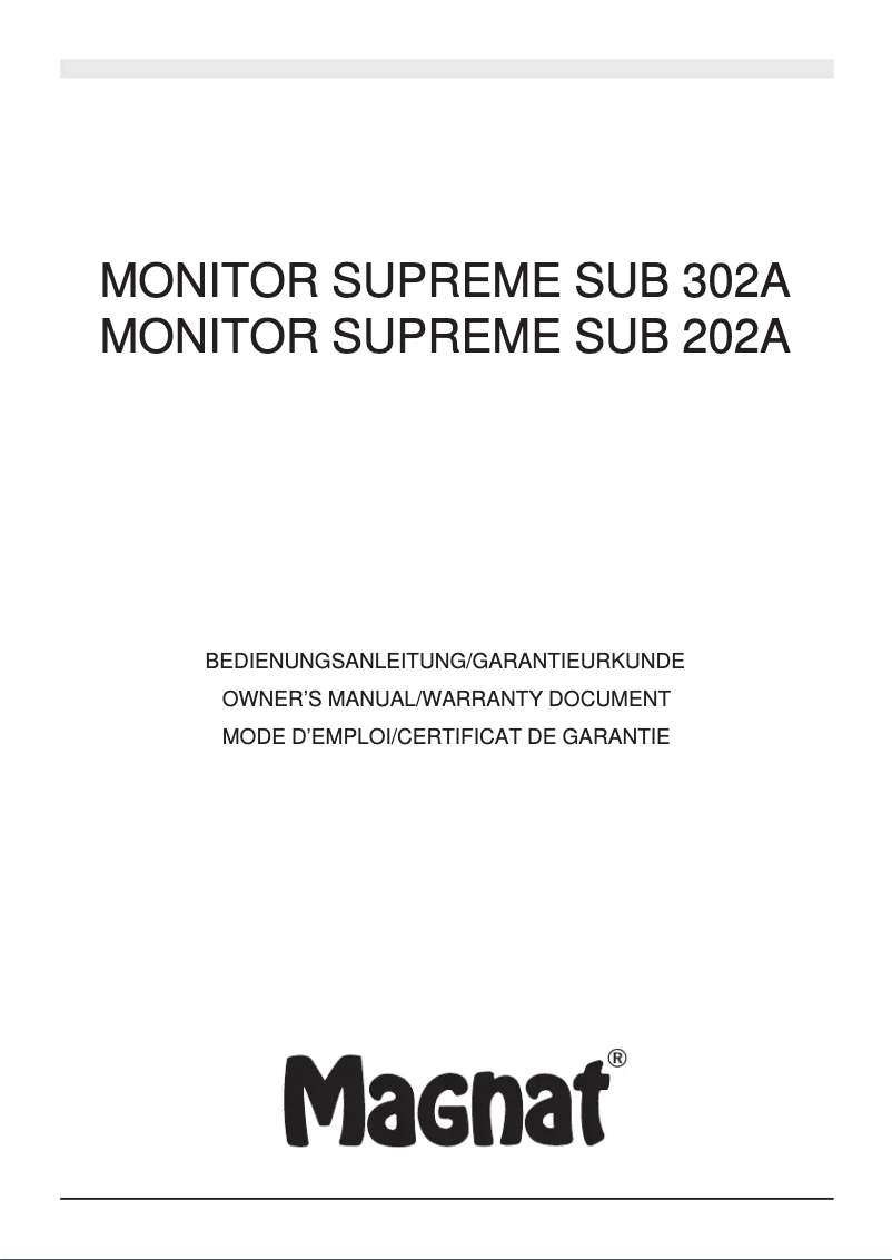 Página 1 del manual Manual de usuario Magnat Monitor Supreme Sub 302A