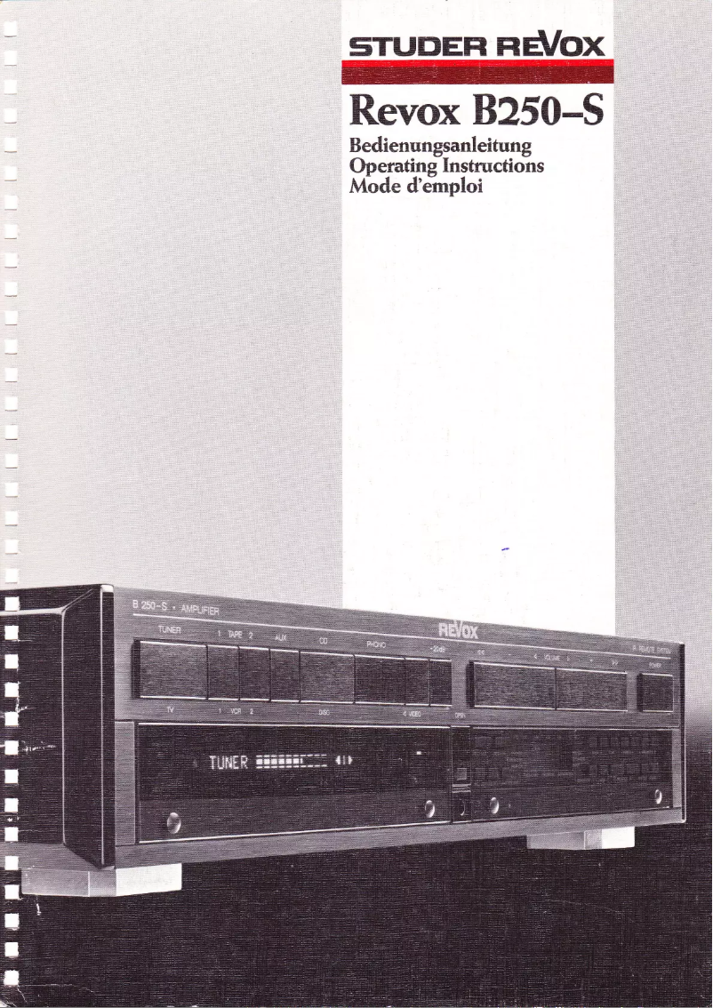 Página 1 del manual Manual de usuario Revox B250