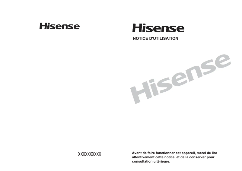 Page 1 de la notice Manuel utilisateur Hisense WFBL8014V