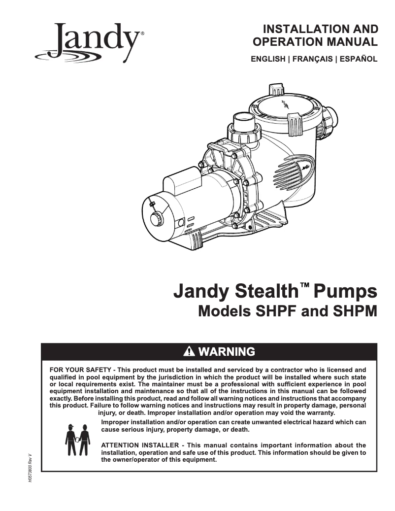 Page n°1 - Manuel utilisateur JANDY Stealth