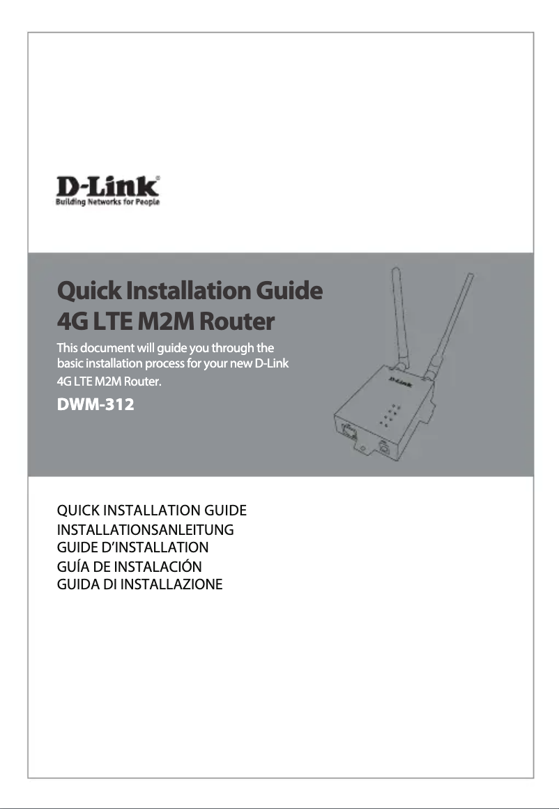 Page n°1 - Manuel utilisateur D-Link DWM-312