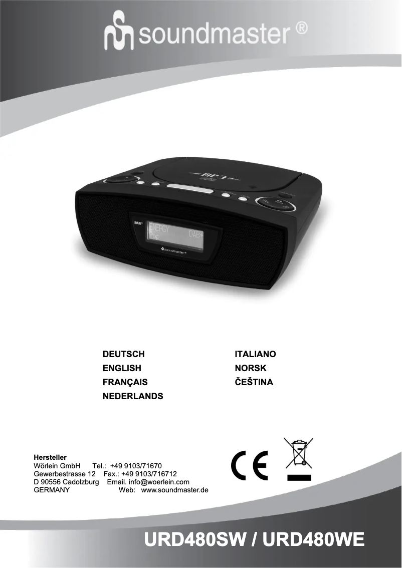 Page 1 de la notice Manuel utilisateur Soundmaster URD480