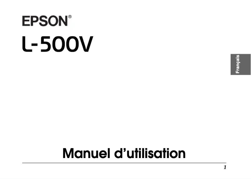 Page 1 de la notice Manuel utilisateur Epson L-500V