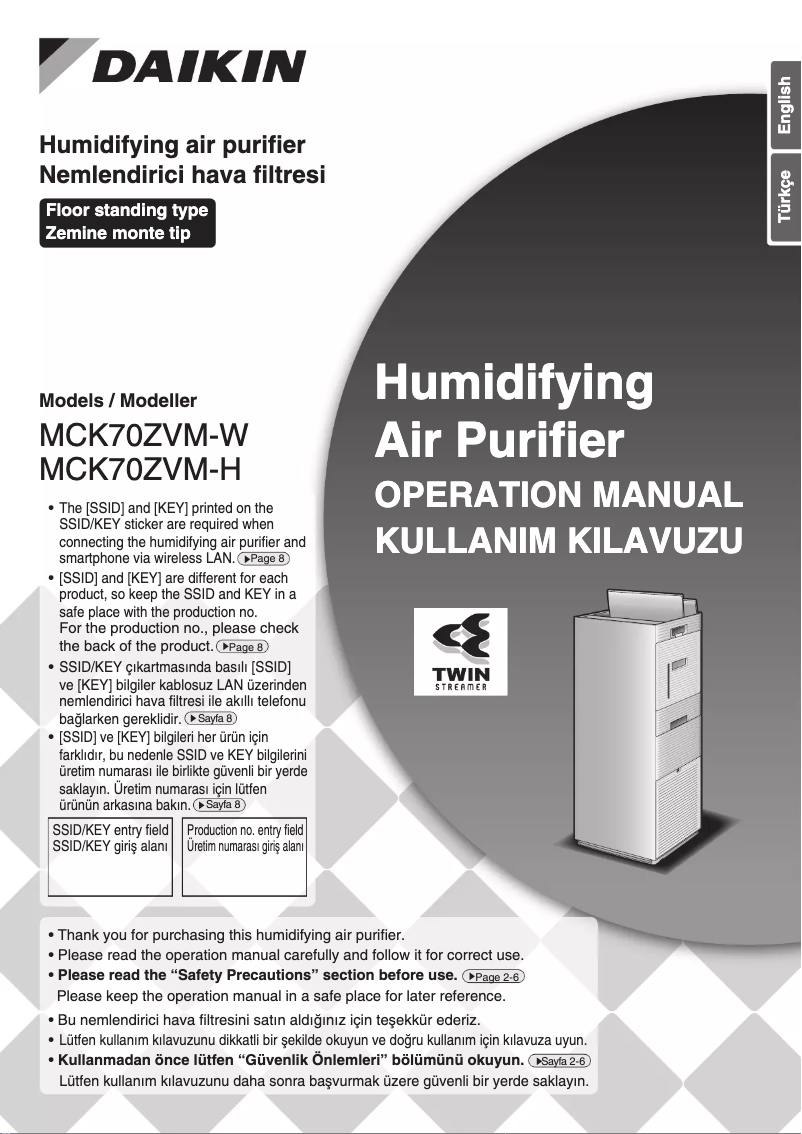 Imagen de la primera página del manual del dispositivo MCK70ZVM-W