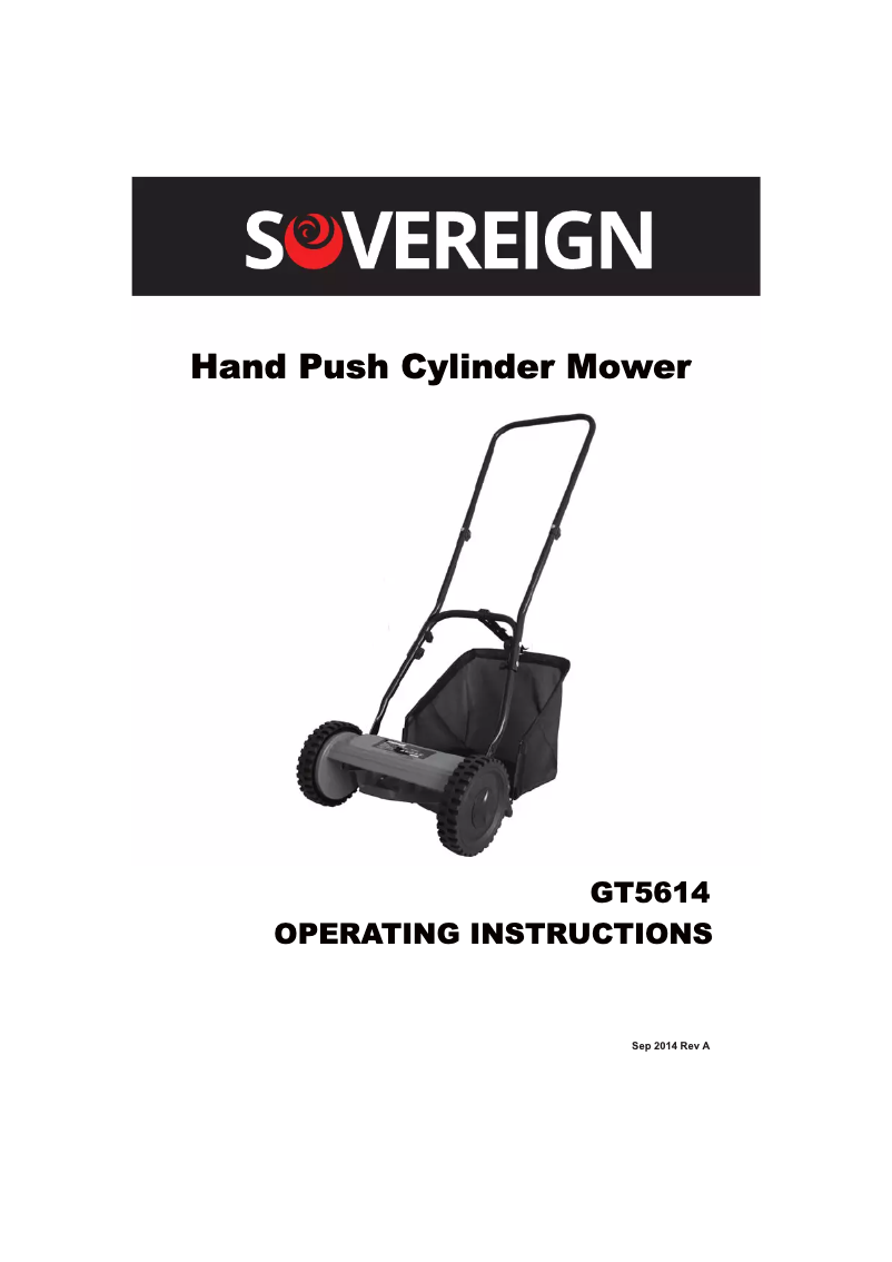 Page n°1 - Manuel utilisateur Sovereign GT5614