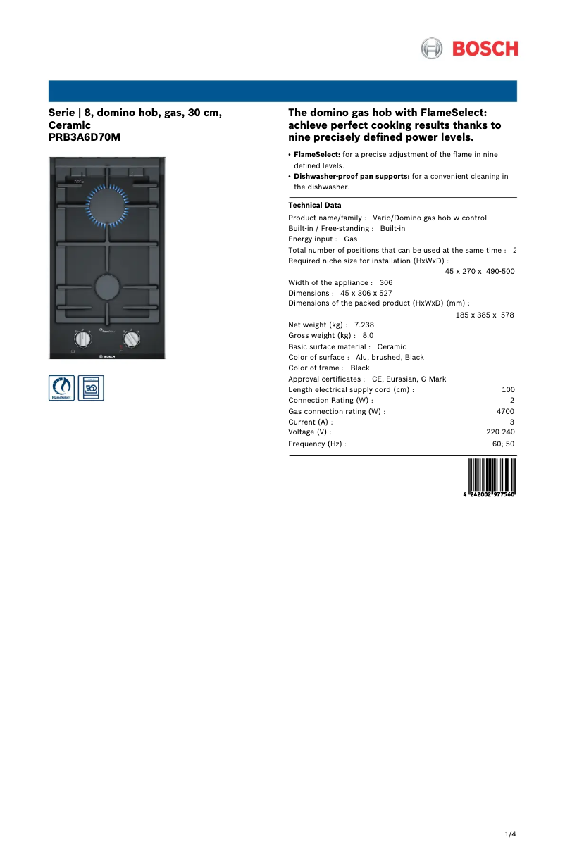 Image de la première page du manuel de l'appareil PRB3A6D70M