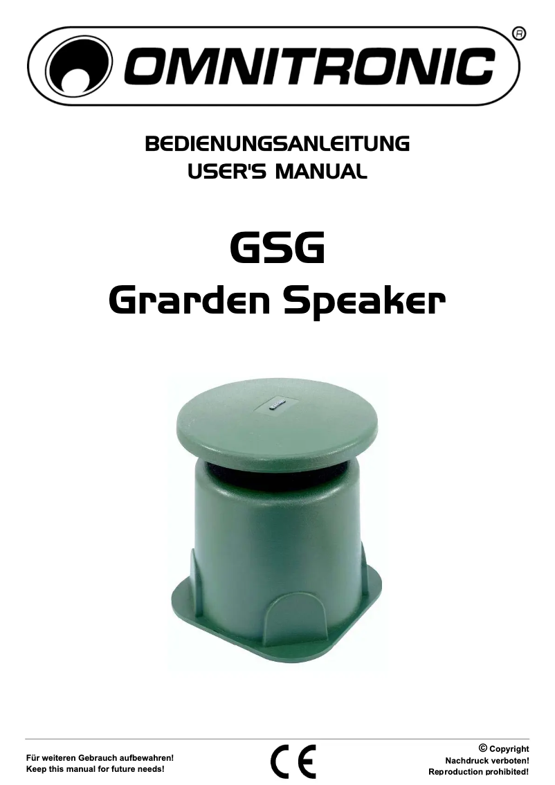 Page 1 de la notice Manuel utilisateur Omnitronic GSG