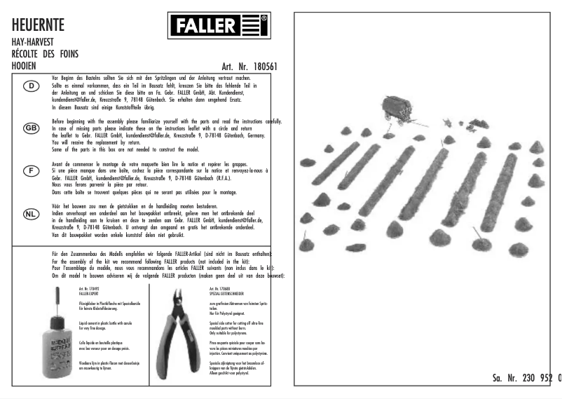 Page n°1 - Manuel utilisateur Faller 180561