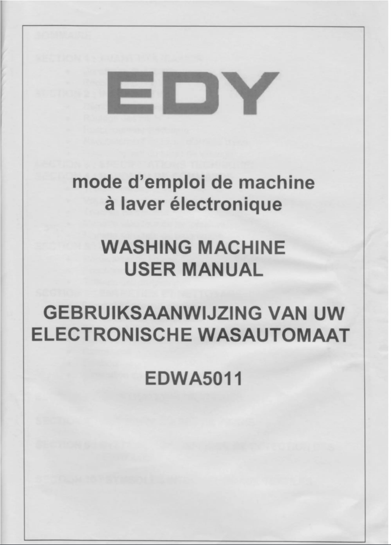Image de la première page du manuel de l'appareil edwa 5011