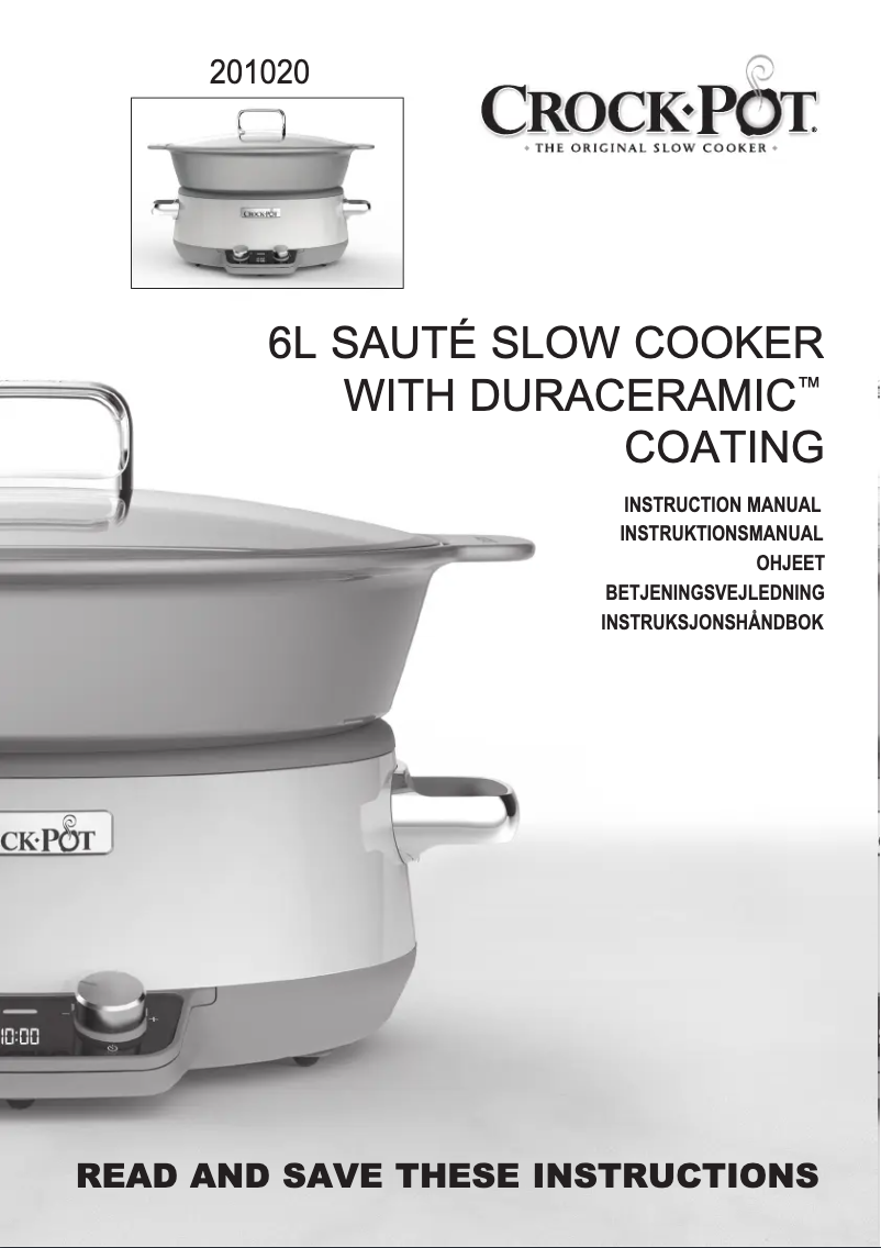 Page 1 de la notice Manuel utilisateur Crock-Pot DuraCeramic