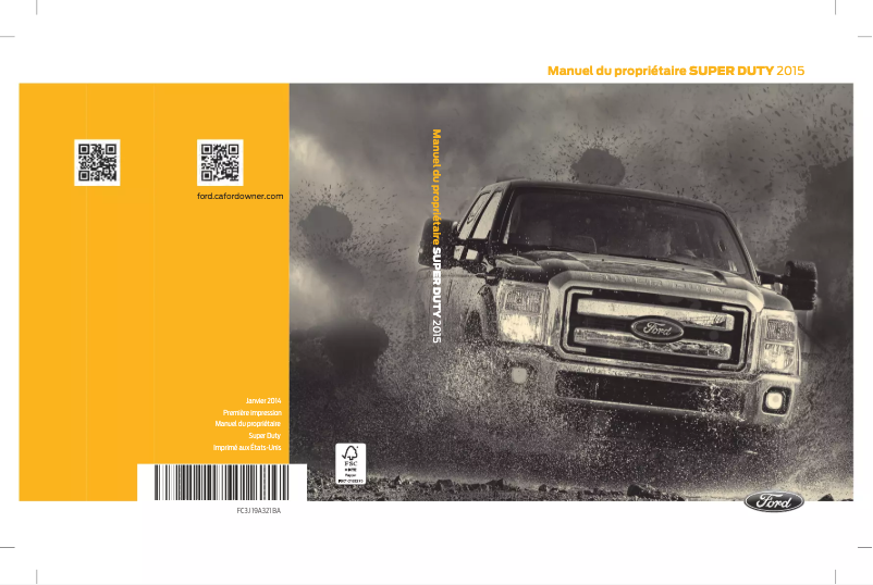 Page n°1 - Manuel utilisateur Ford F-350 (2015)