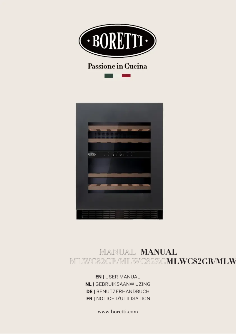 Image de la première page du manuel de l'appareil Milano MLWC82GR