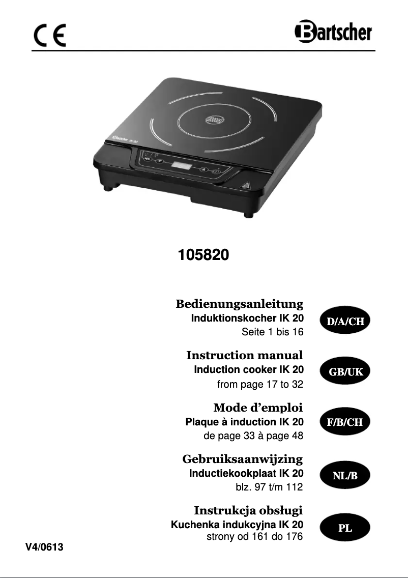 Page 1 de la notice Manuel utilisateur Bartscher IK 20