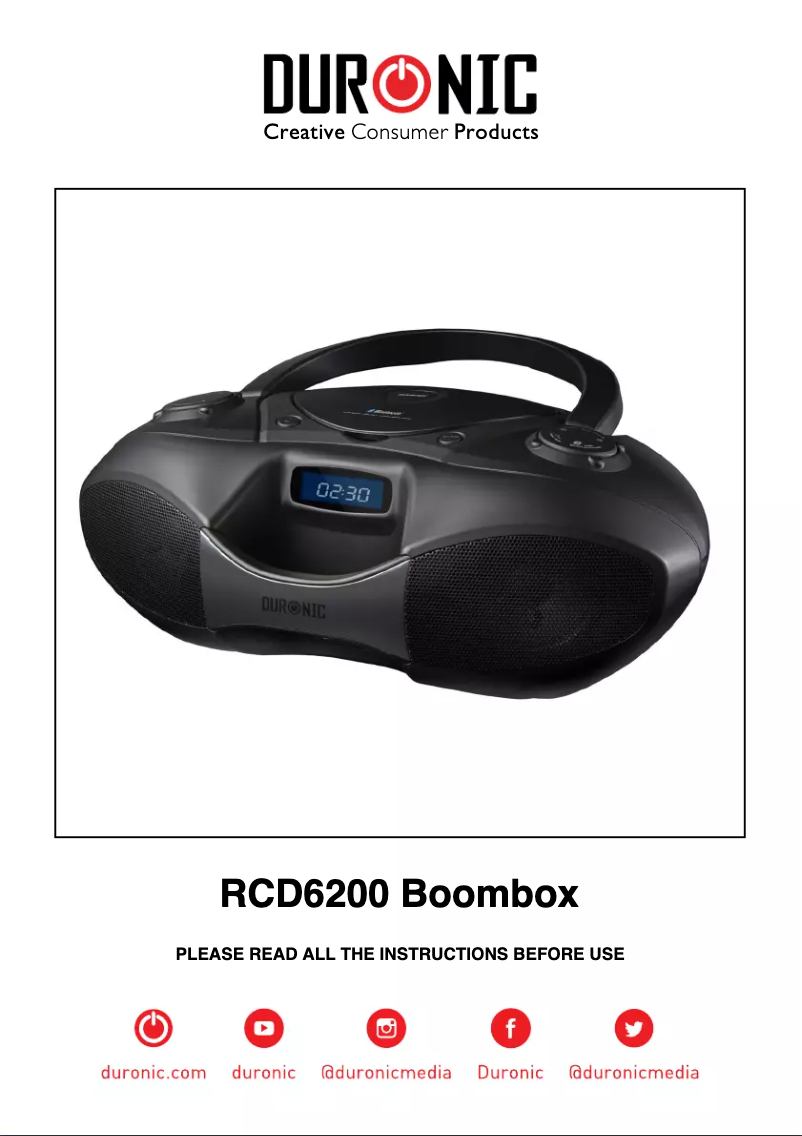 Page n°1 - Manuel utilisateur Duronic RCD6200