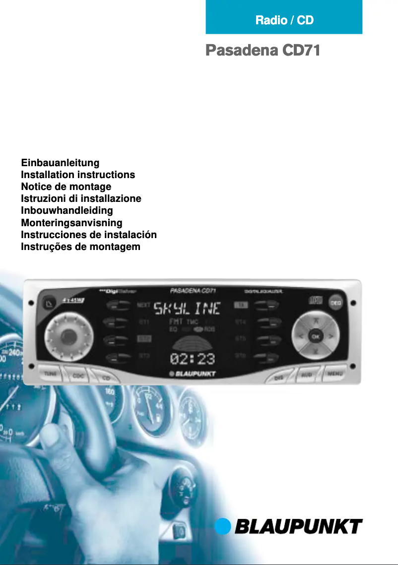Page 1 de la notice Manuel utilisateur Blaupunkt Pasadena CD 71