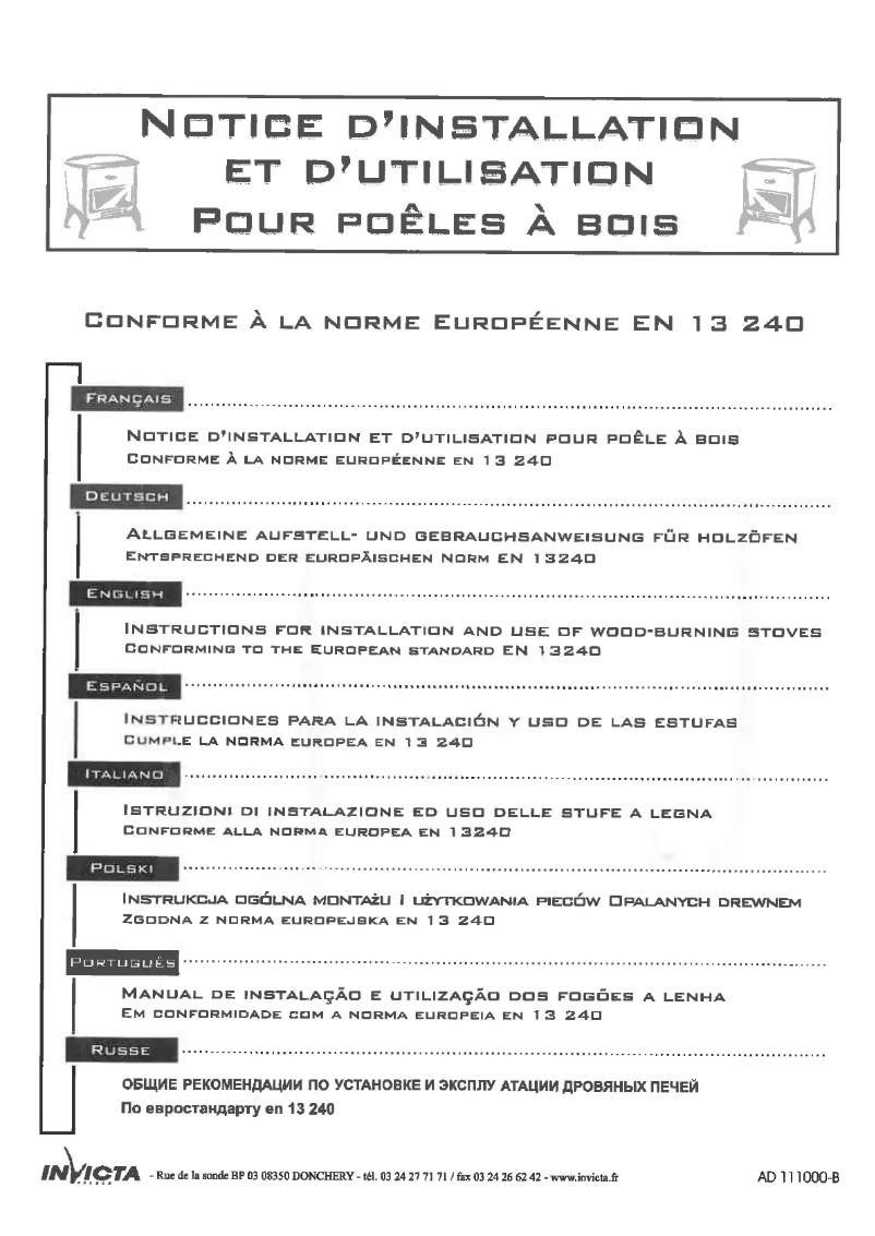 Image de la première page du manuel de l'appareil Holzofen