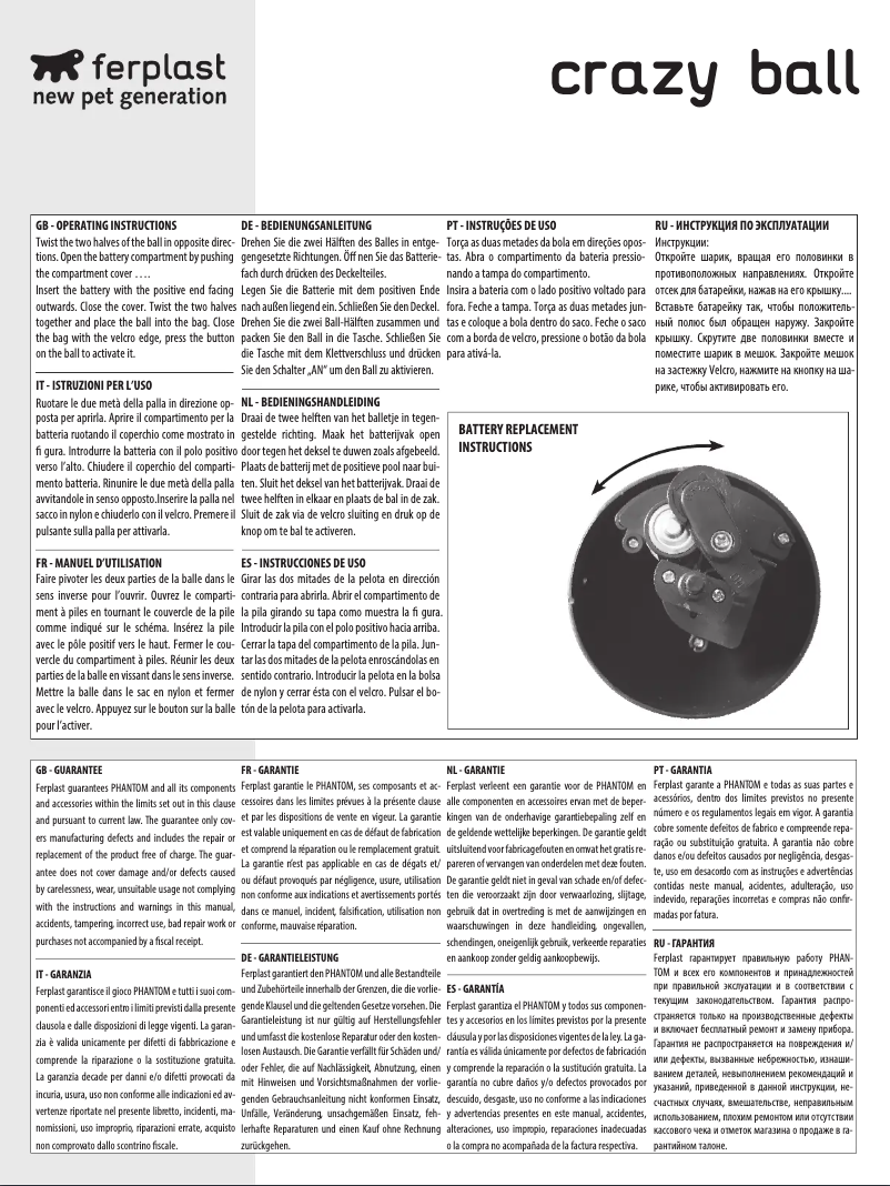 Image de la première page du manuel de l'appareil Crazy Ball