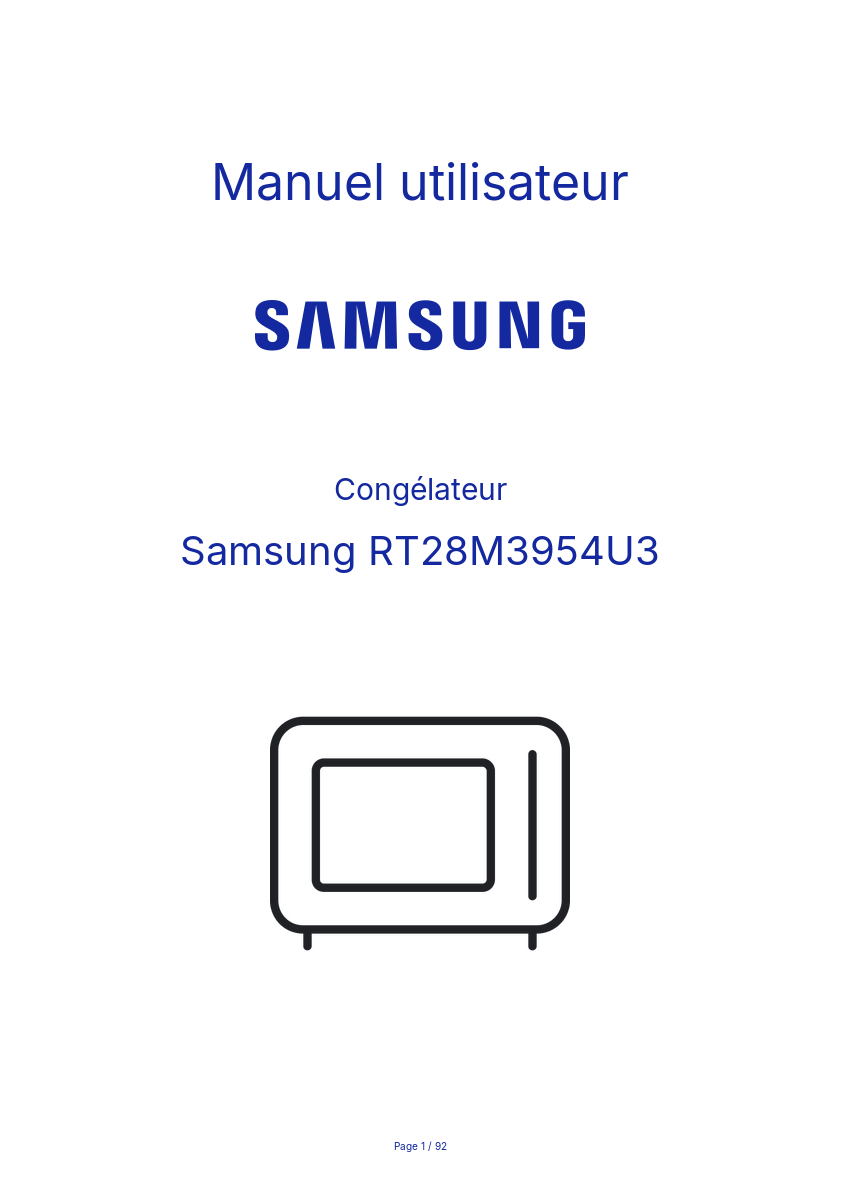 Page n°1 - Manuel utilisateur Samsung RT28M3954U3