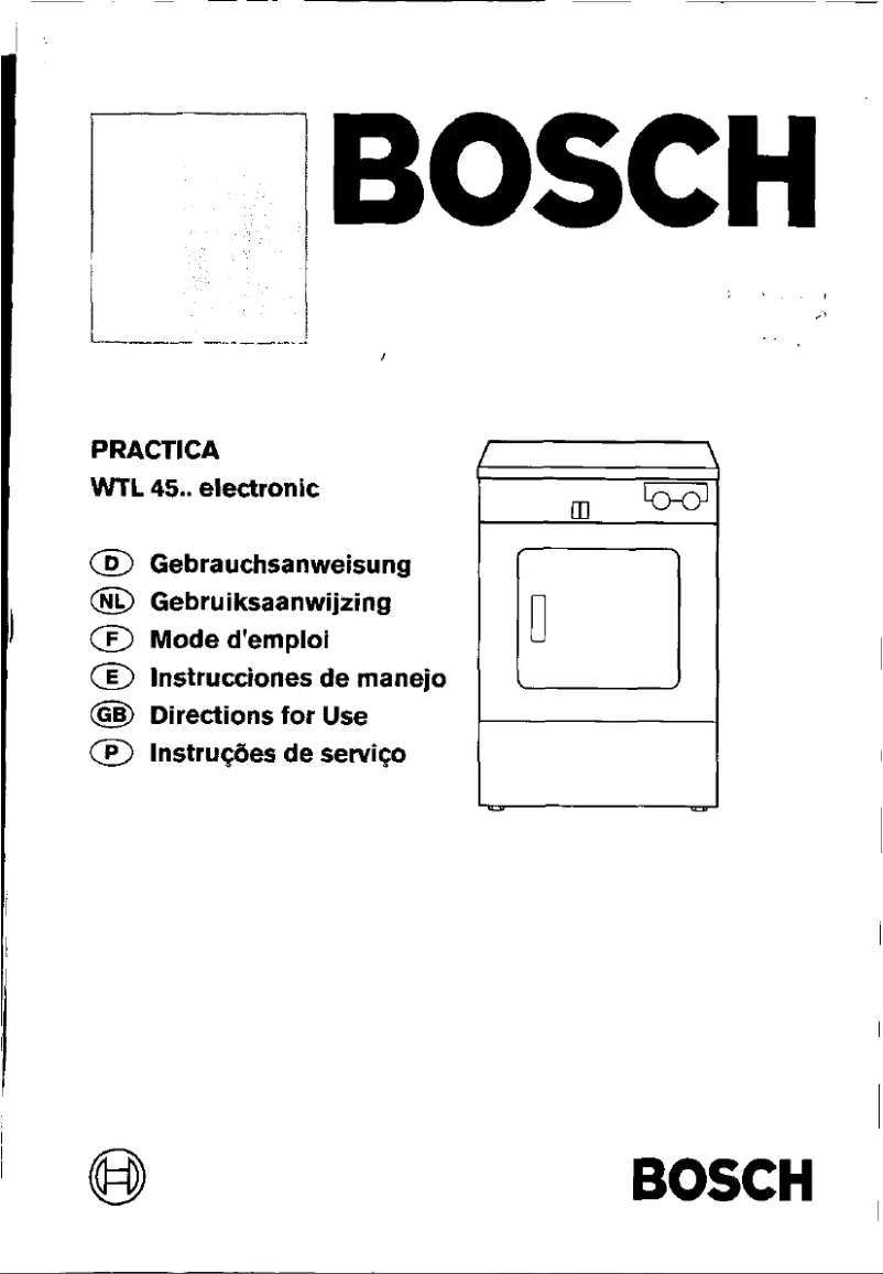 Page 1 de la notice Manuel utilisateur Bosch WTL4563