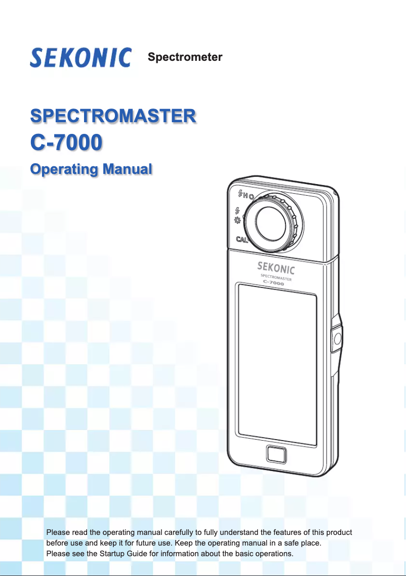 Image de la première page du manuel de l'appareil SpectroMaster C-7000