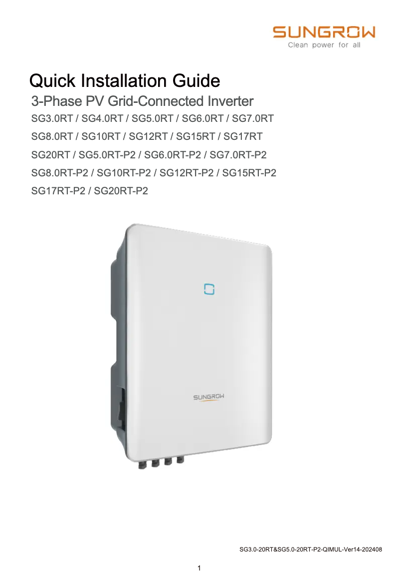 Image de la première page du manuel de l'appareil SG12RT