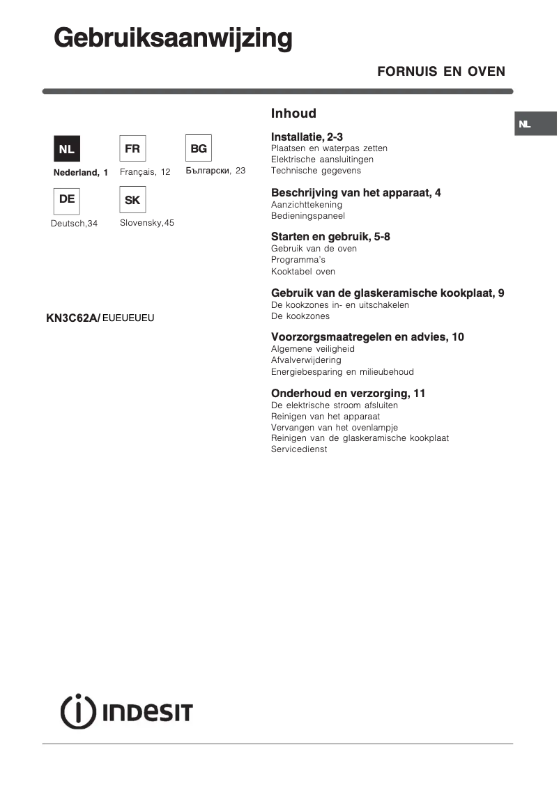 Image de la première page du manuel de l'appareil KN3C62A(W)/EU