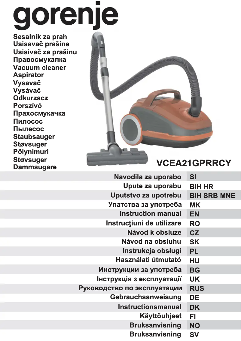 Image de la première page du manuel de l'appareil VCEA21GPRRCY