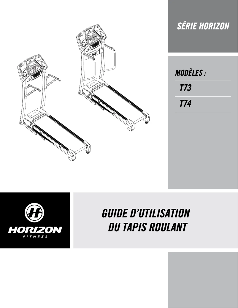 Página 1 del manual Manual de usuario Horizon Fitness T74