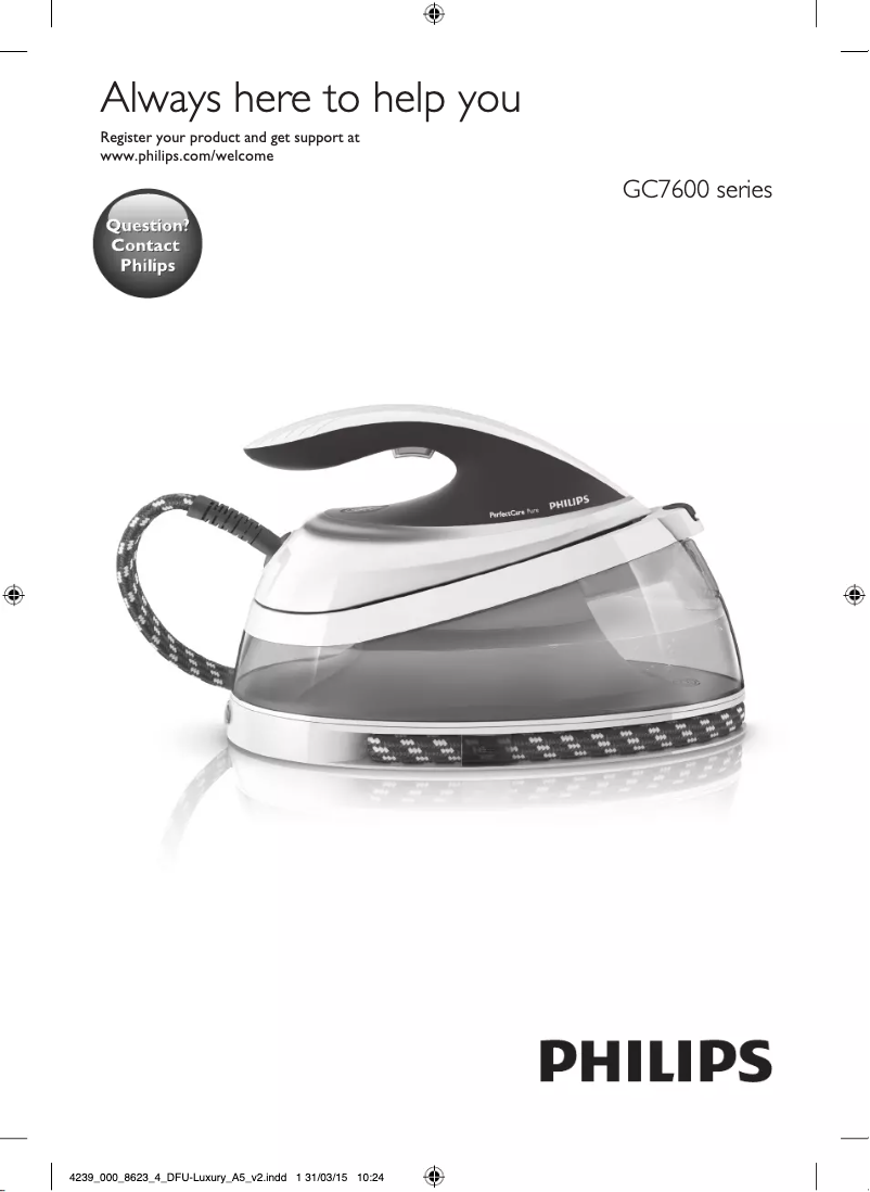 Page n°1 - Manuel utilisateur Philips PerfectCare Pure GC7629