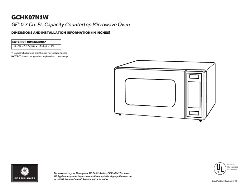 Image de la première page du manuel de l'appareil GCHK07N1WBB