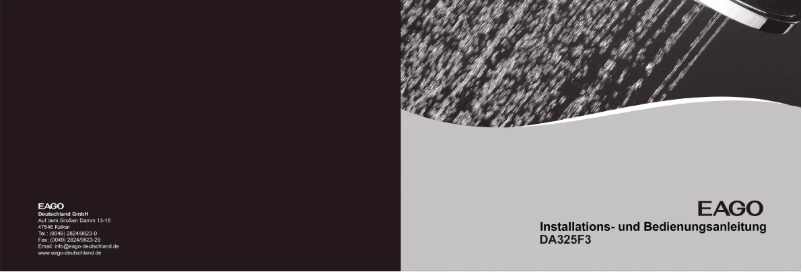 Page n°1 - Manuel utilisateur Eago DA325HF3