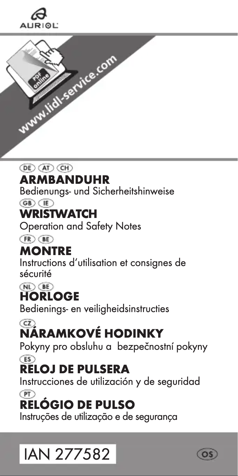 Page 1 de la notice Manuel utilisateur Auriol IAN 277582