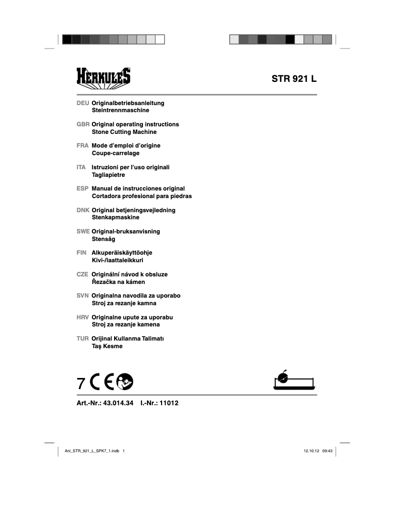 Image de la première page du manuel de l'appareil STR 921 L