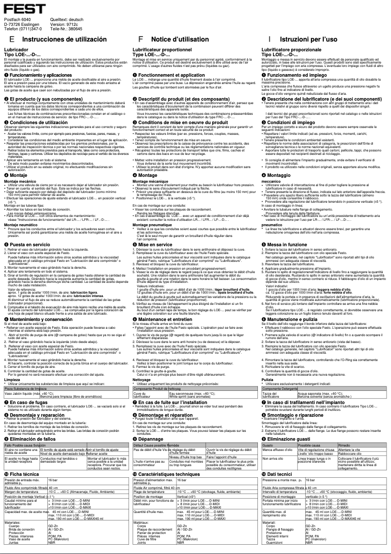 Page 1 de la notice Manuel utilisateur Festo LOE-D-MAXI