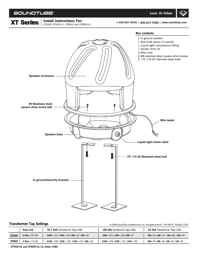 Page 1 de la notice Manuel utilisateur SoundTube XT850
