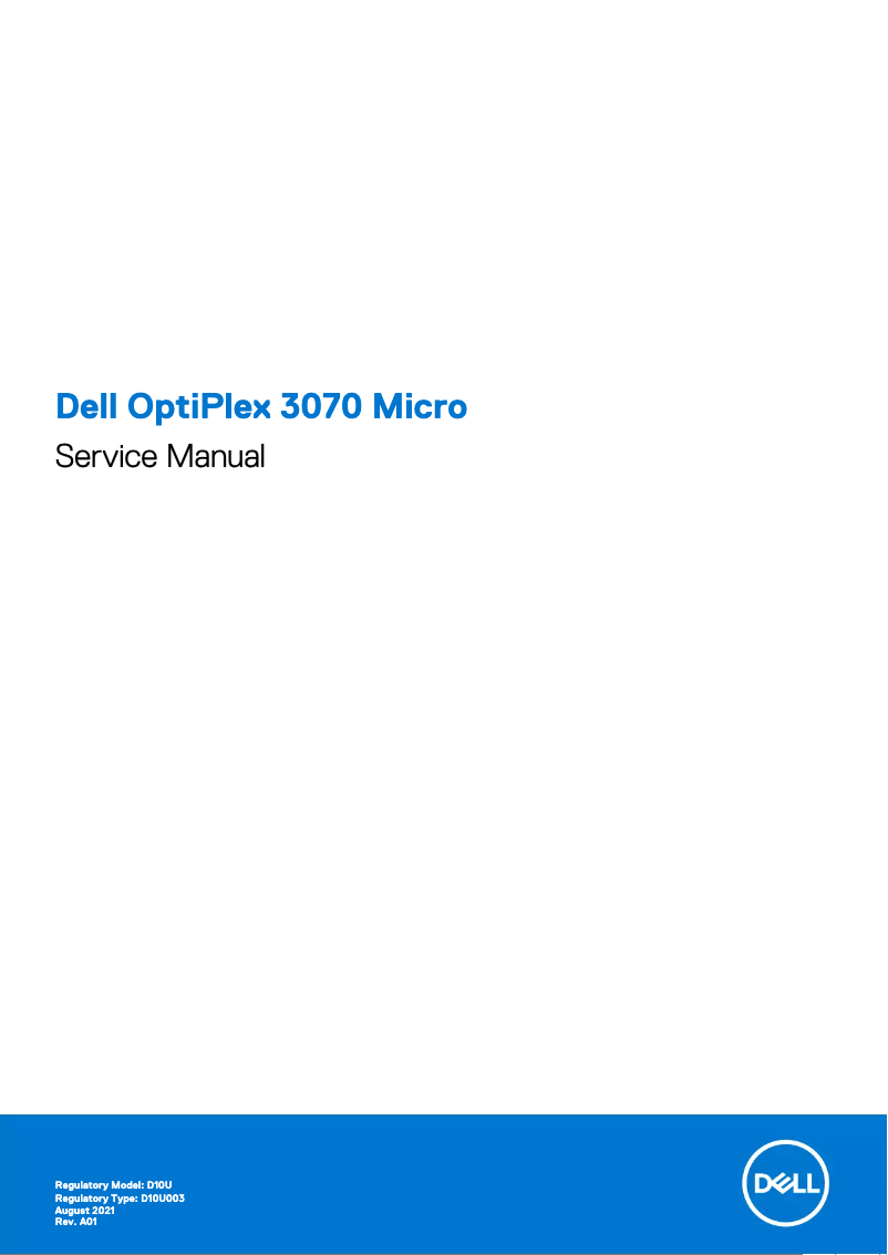 Image de la première page du manuel de l'appareil OptiPlex 3070 Micro