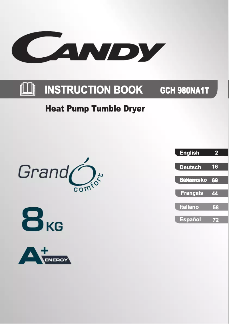 Page 1 of the manual User Manual Candy GCH 980 NA1T