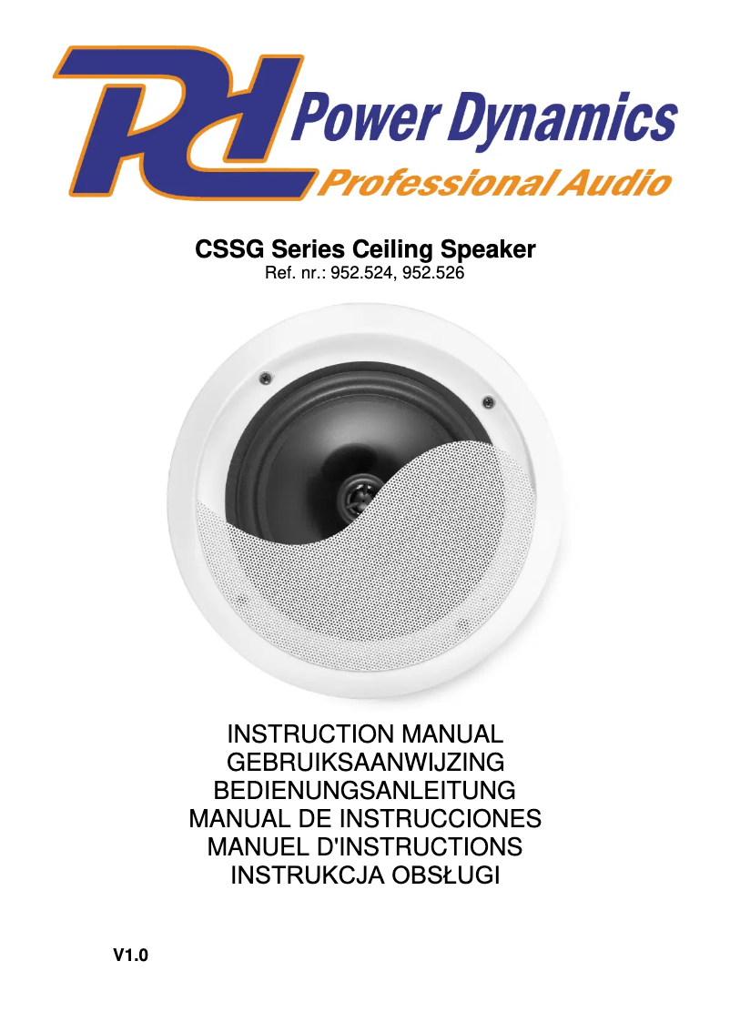 Página 1 del manual Manual de usuario Power Dynamics CSSG8