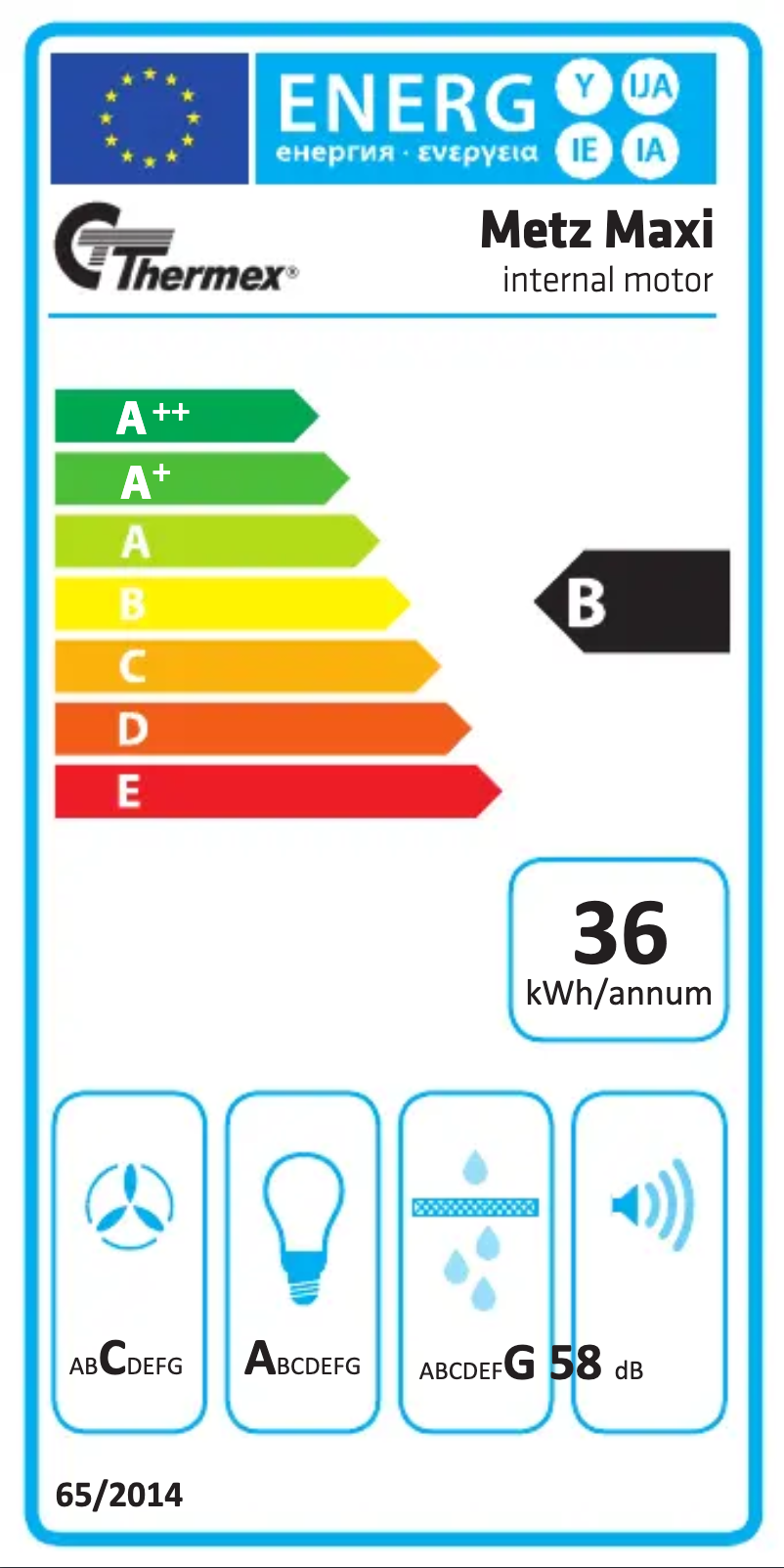 Page n°1 - Label énergétique Thermex Metz Maxi
