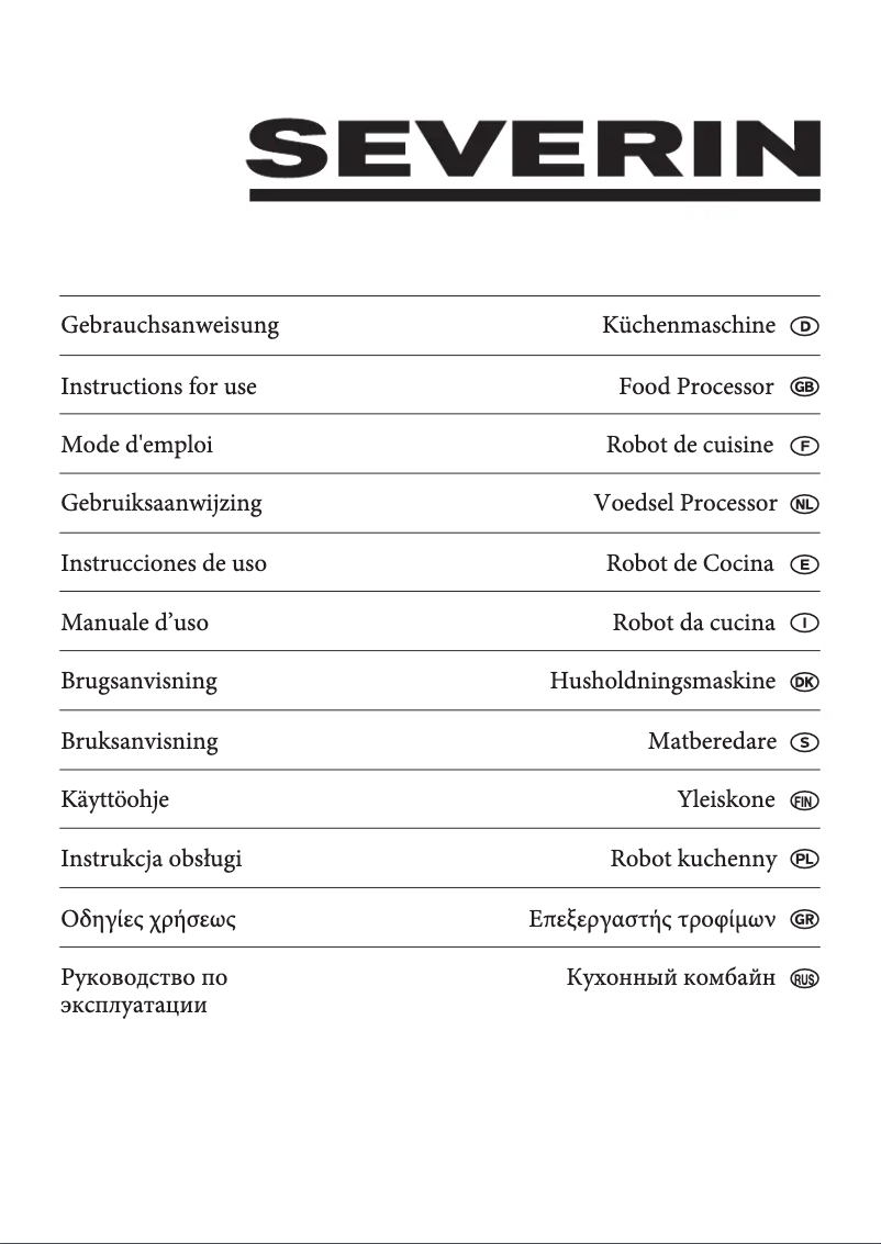 Page 1 de la notice Manuel utilisateur Severin KM 3902