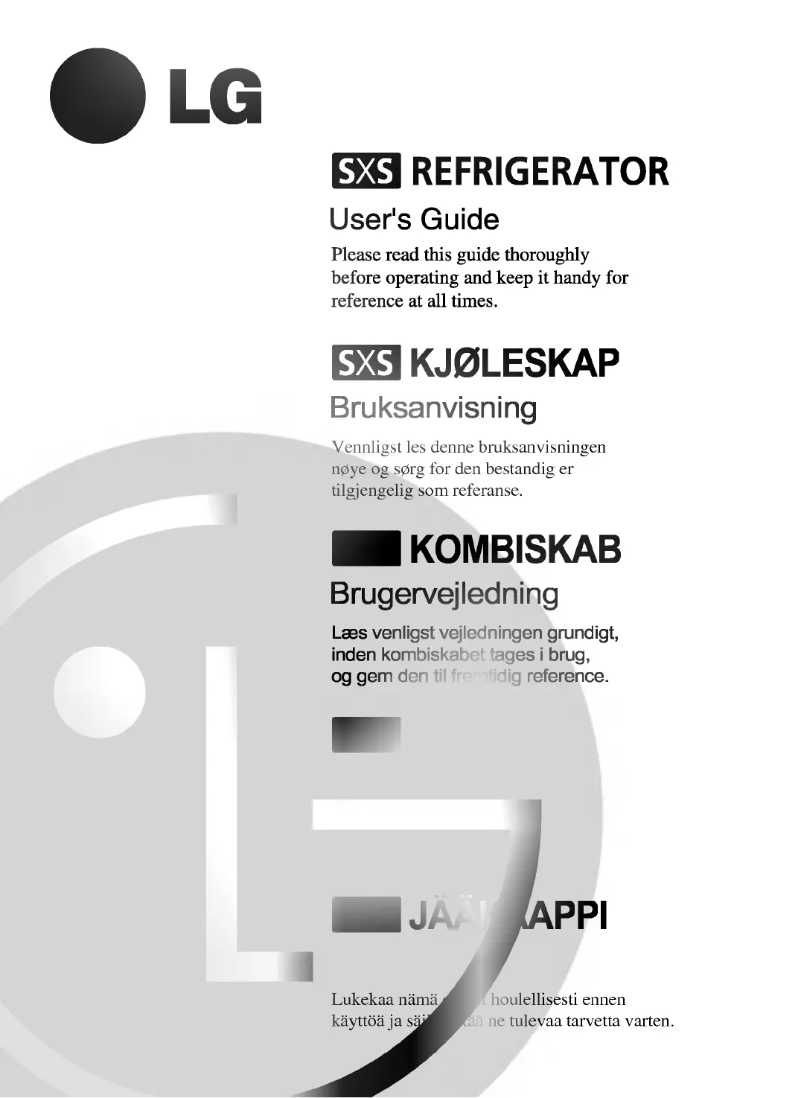 Page 1 de la notice Manuel utilisateur LG GR-L207TR